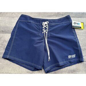 Blue Swim Shorts Womens XL Drawstring Casual Beach‎ Gym Hiking USA Made 6" NEW